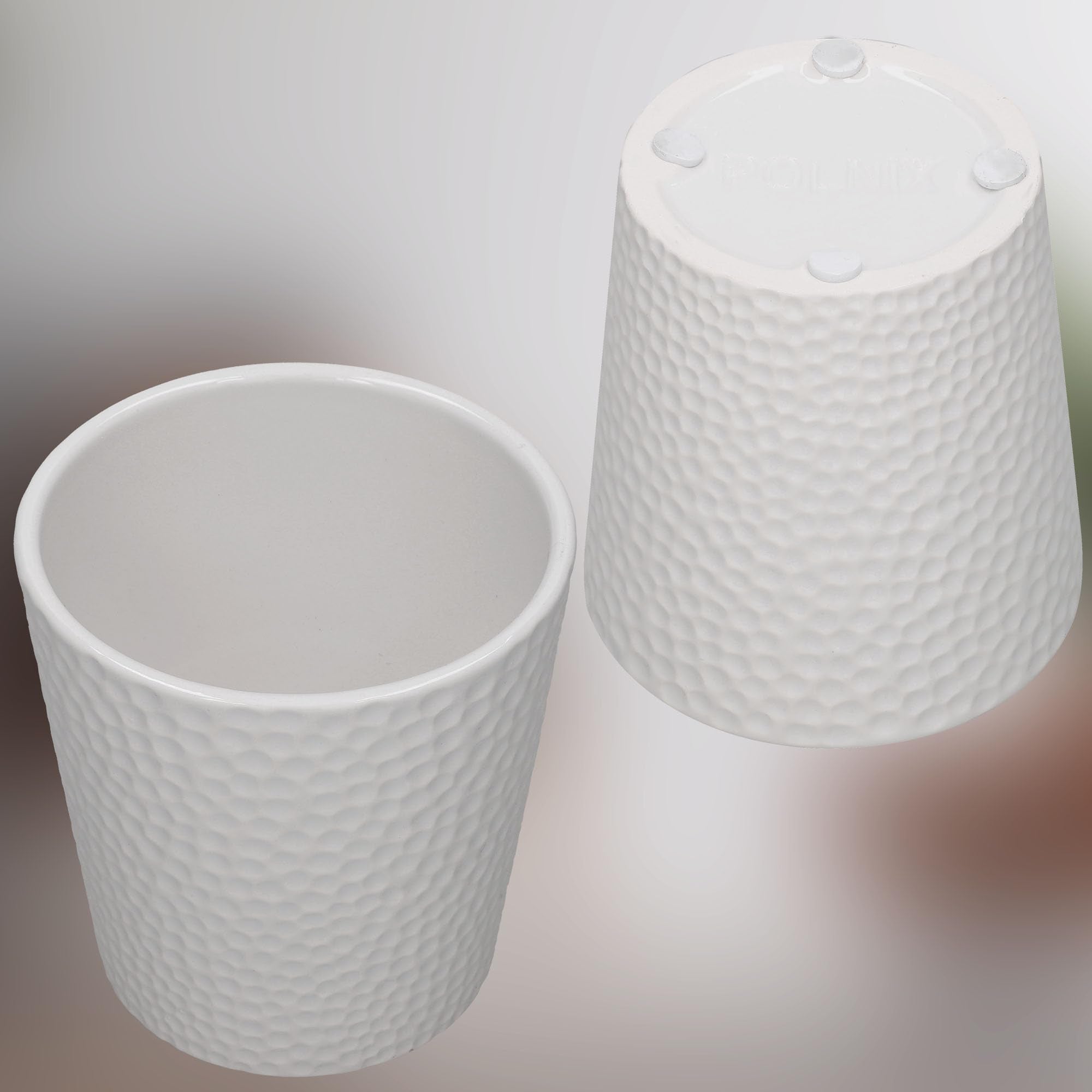 Doniczka ceramiczna biała na kwiaty rośliny storczyki 9,5 cm zestaw 2 szt. - KOTARBAU - 6