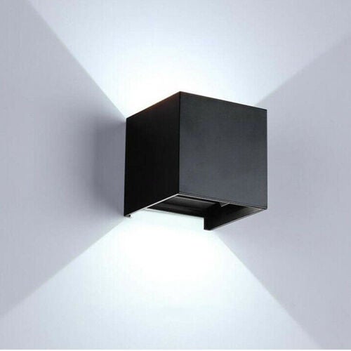 Applique Da Muro Per Esterno A Led 10 Watt Lampada Decorativa A Strisce Cubo Nero Da Parete Per Facciata Balcone Terrazzo Ip54 82873189 - Foto 6