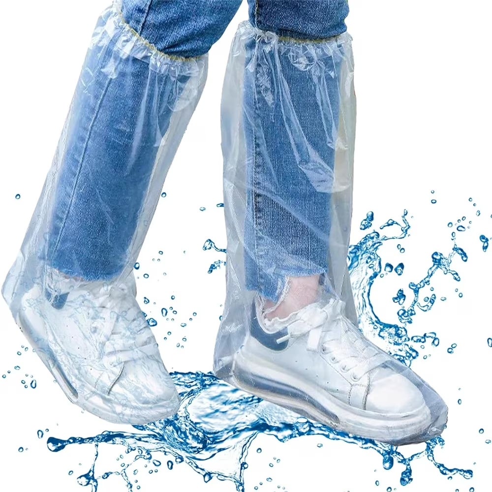Lot De 32 Couvre-bottes Jetables En Plastique Imperméable – élastiques, Non-tissé Respirant, Taille Unique
