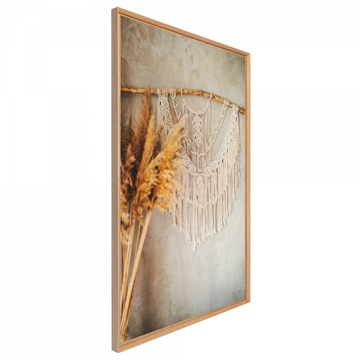 Tableau mural mat encadré pampa & macrame 65x97 cm - 3