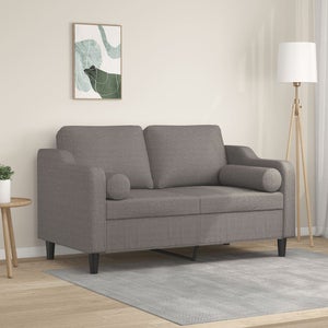 Canapé 3 Places Noir Moderne Avec Oreillers Décoratifs - Tissu Polyester - 198x77x80 Cm - Charge Max 110 Kg Par Siège