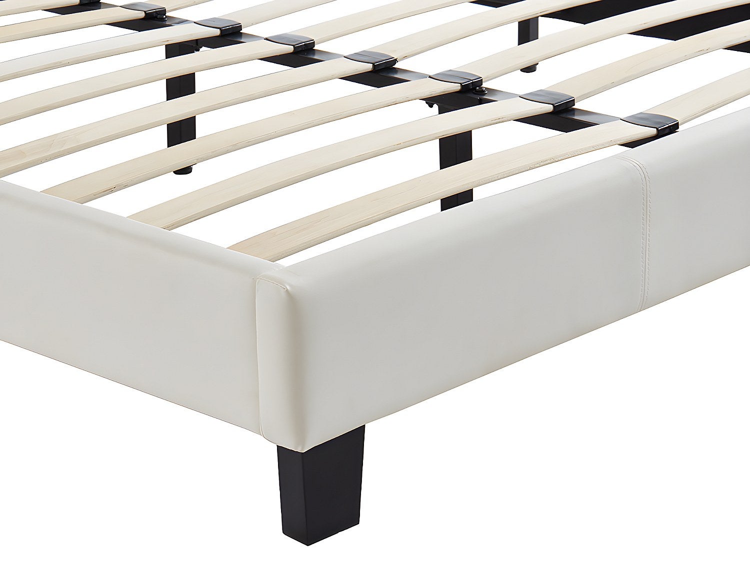 Lit 140 x 190 cm - Simili - Blanc - CORNELIUS II - 8