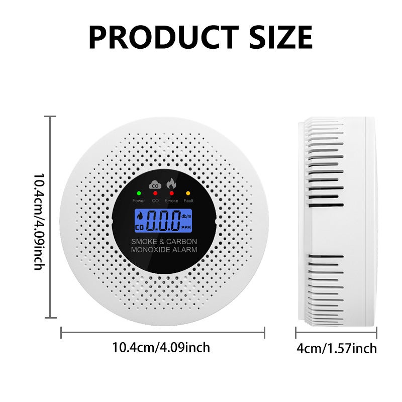 Detector de humo y monóxido de carbono BEAFACE Home 2 en 1, detección de 360°, alarma de gas para interiores, ideal para el hogar. - 2