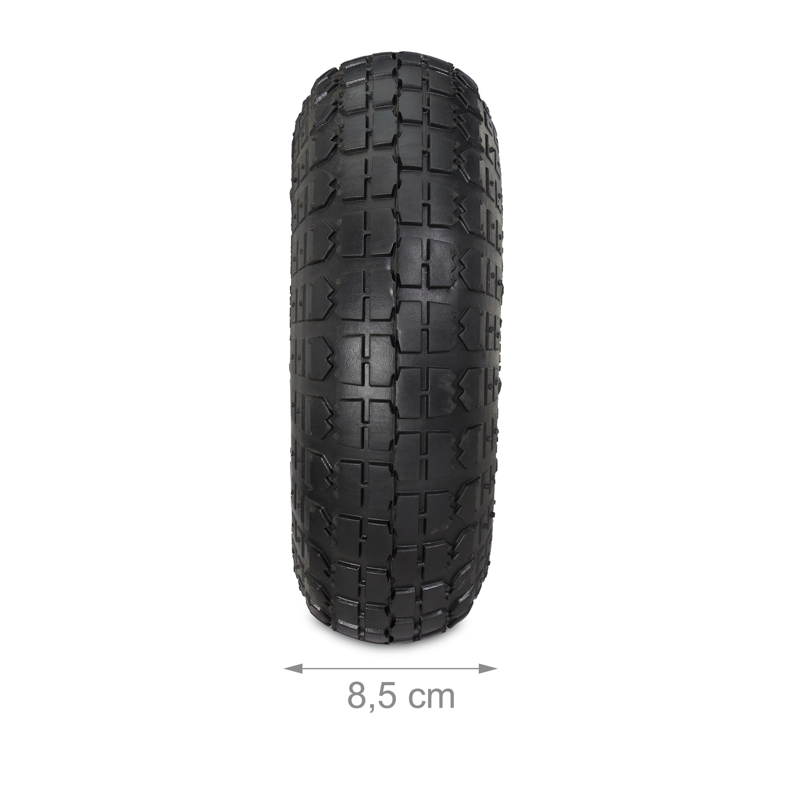 2 roues pour diable 4.1/3.5-4, de rechange avec air, axe de 16 mm, jusqu’à 136 kg, 260 x 85 mm;noir-jaune, Relaxdays - 5