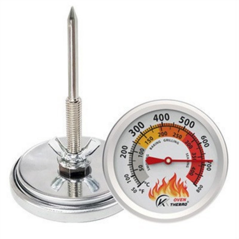 Biały termometr do grilla zewnętrznego, termometr do wędzarni, termometr ze stali nierdzewnej, termometr do grilla