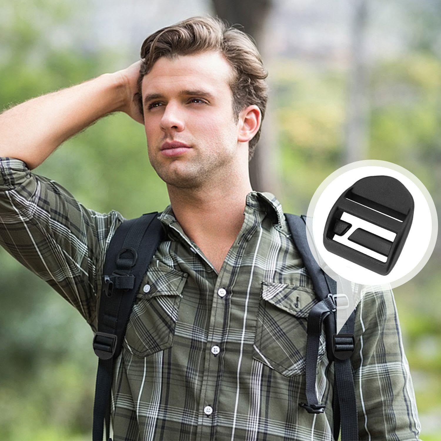 Set di accessori per zaino in 4 pezzi: chiusure e fibbie di ricambio per lo zaino e dispositivi di sicurezza. - 4