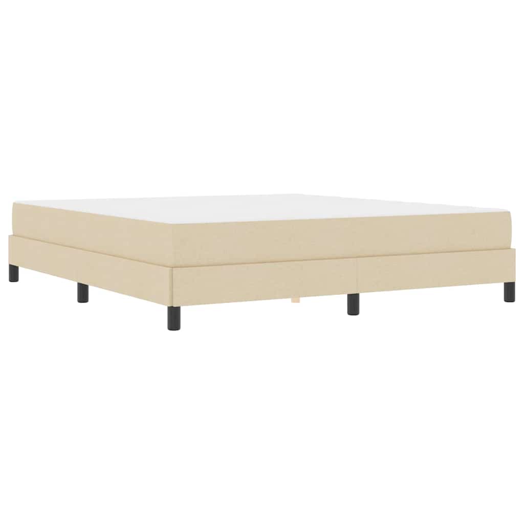 Cadre de lit avec matelas Crème 180 x 200 cm tissu - 2