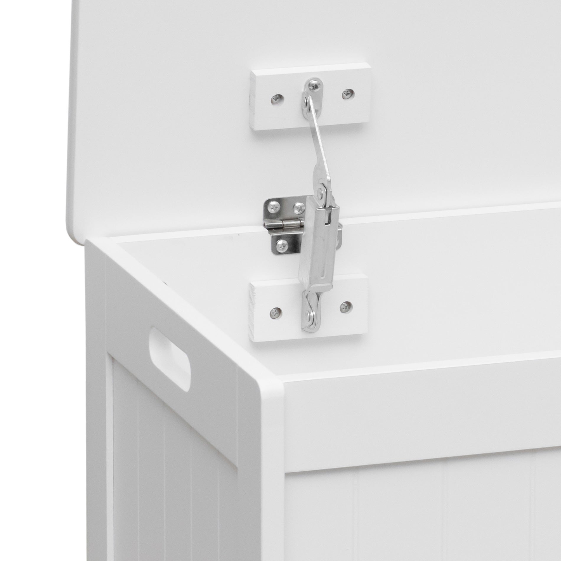 Coffre de Rangement Banc Rebecca Mobili avec Couvercle en bois pour Jouets Enfants Blanc - 4