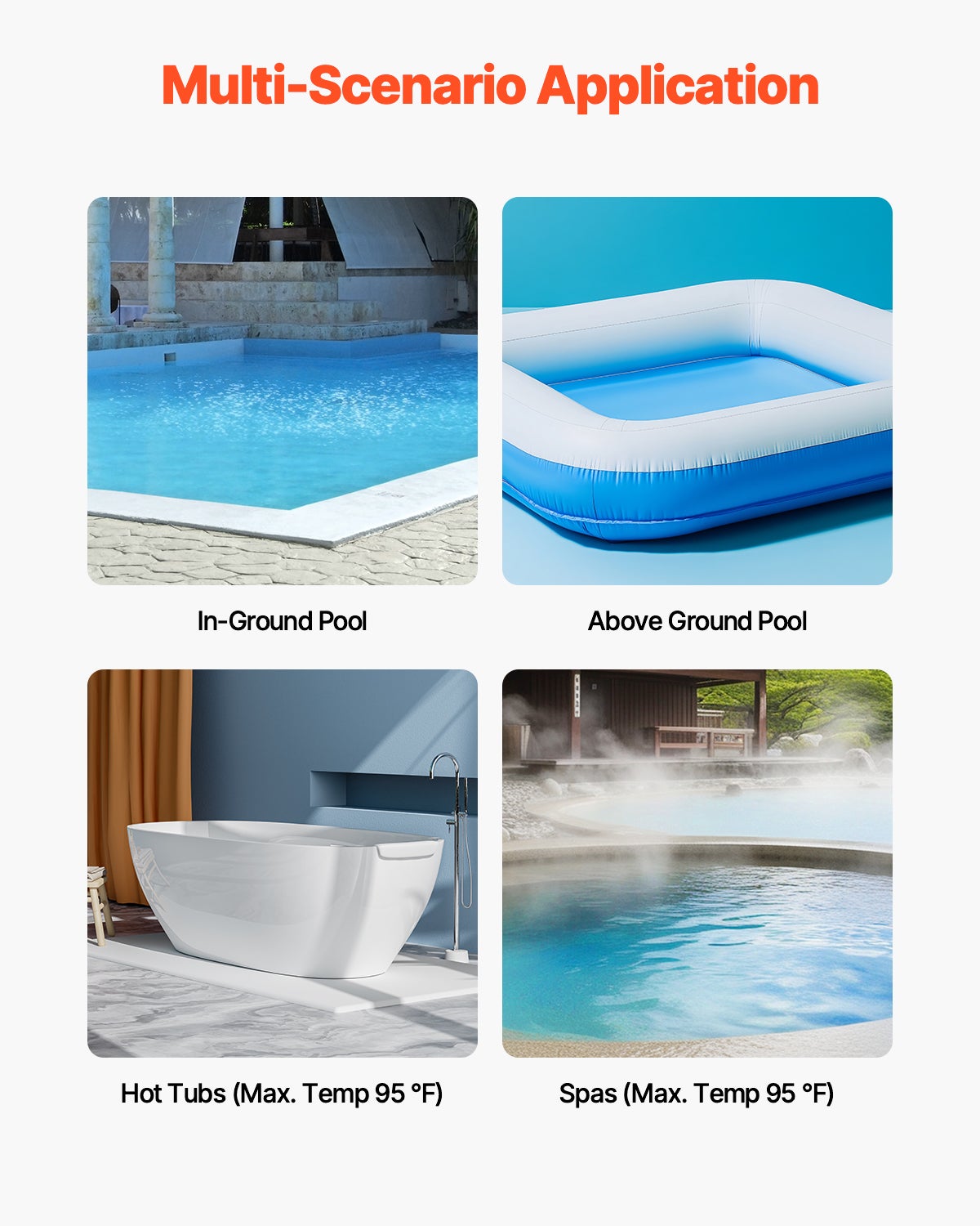 Aspirateur Piscine 32 L/min,VEVOR Nettoyeur Manuel Sans Fil,Rallonges,Aspiration Puissante,Rechargeable,60 Min d'Autonomie,pour Piscines - 6