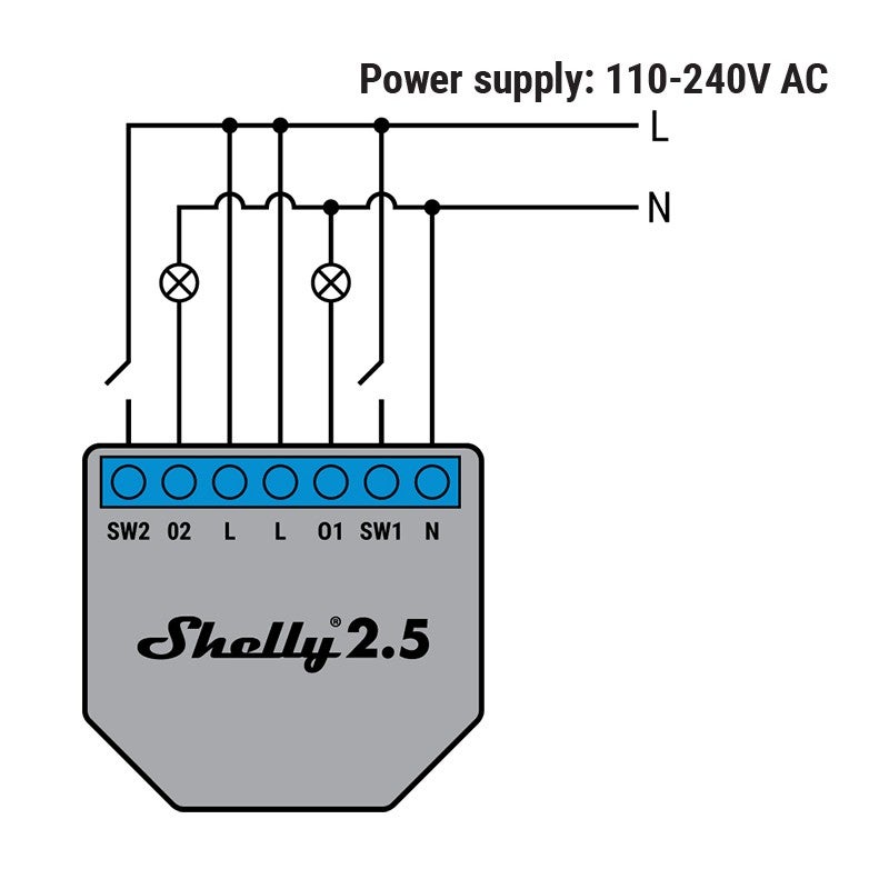 Interruttore wifi a doppio relè per tapparella - 3
