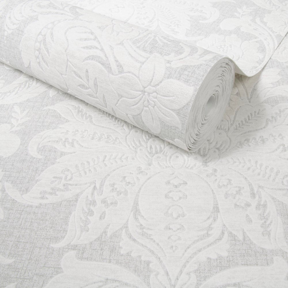 Carta da parati Damasco Veneziano 1005 x 52 cm Grigio,ecrù - 4