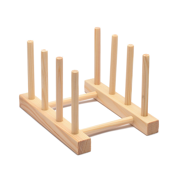 Bambusowy drewniany stojak kuchenny na deskę do krojenia, stojak na naczynia, organizer na talerze, pokrywki do garnków