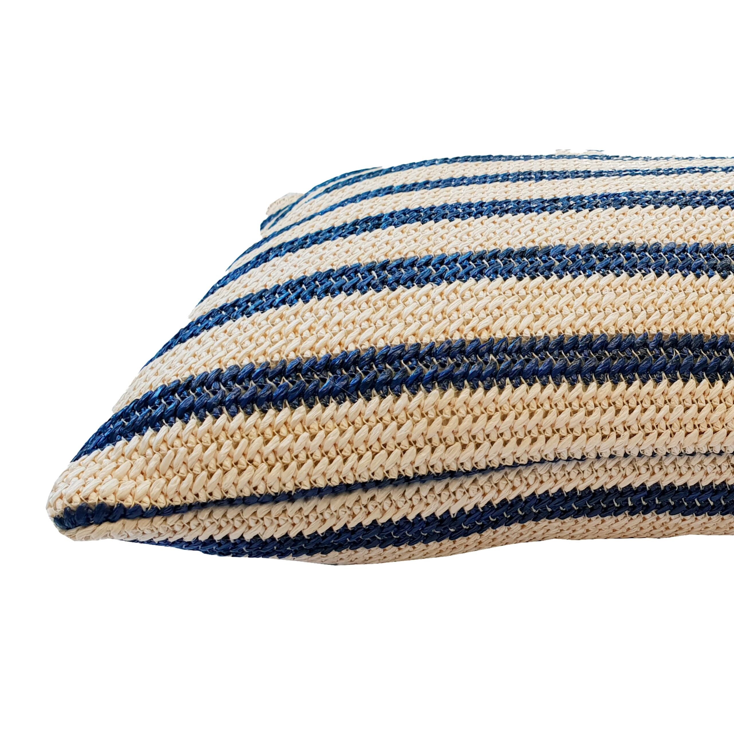 Cojín Rectangular Marinero Azul Rayas Yute 30x50 cm - 3