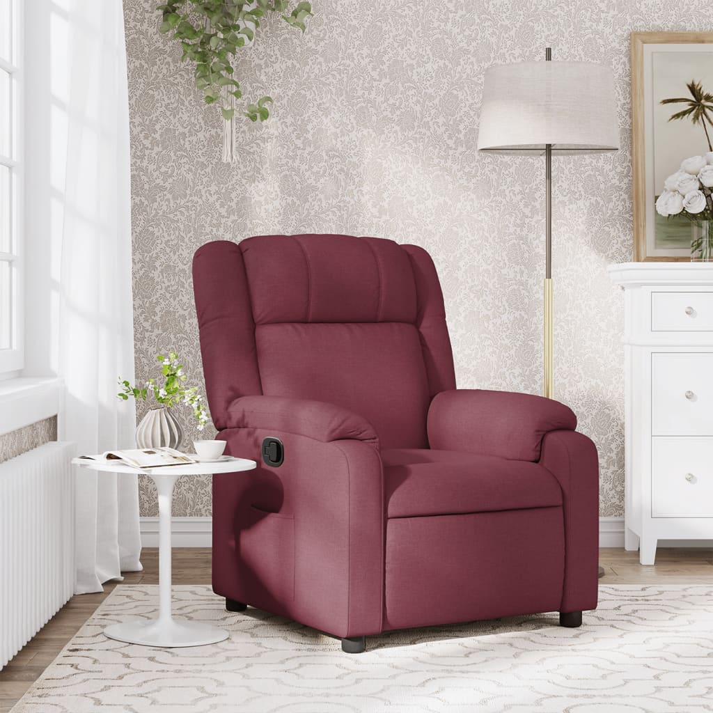 Fauteuil inclinable Rouge bordeaux Tissu | Leroy Merlin