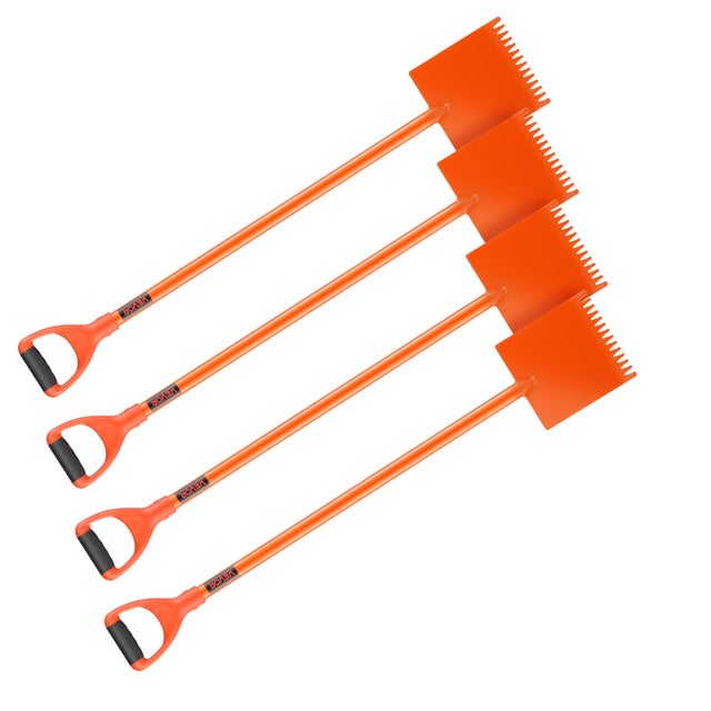 Pelle à Bardeaux VEVOR Lot de 4 en Acier 45# avec Poignée en D, Outil Léger pour Retirer Facilement Bardeaux et Clous, Toiture Usage Pro Résidentiel