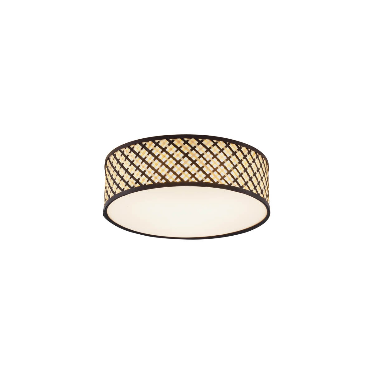 Orientalna lampa sufitowa z rattanu z czarnym wykończeniem 40cm - Tremmo