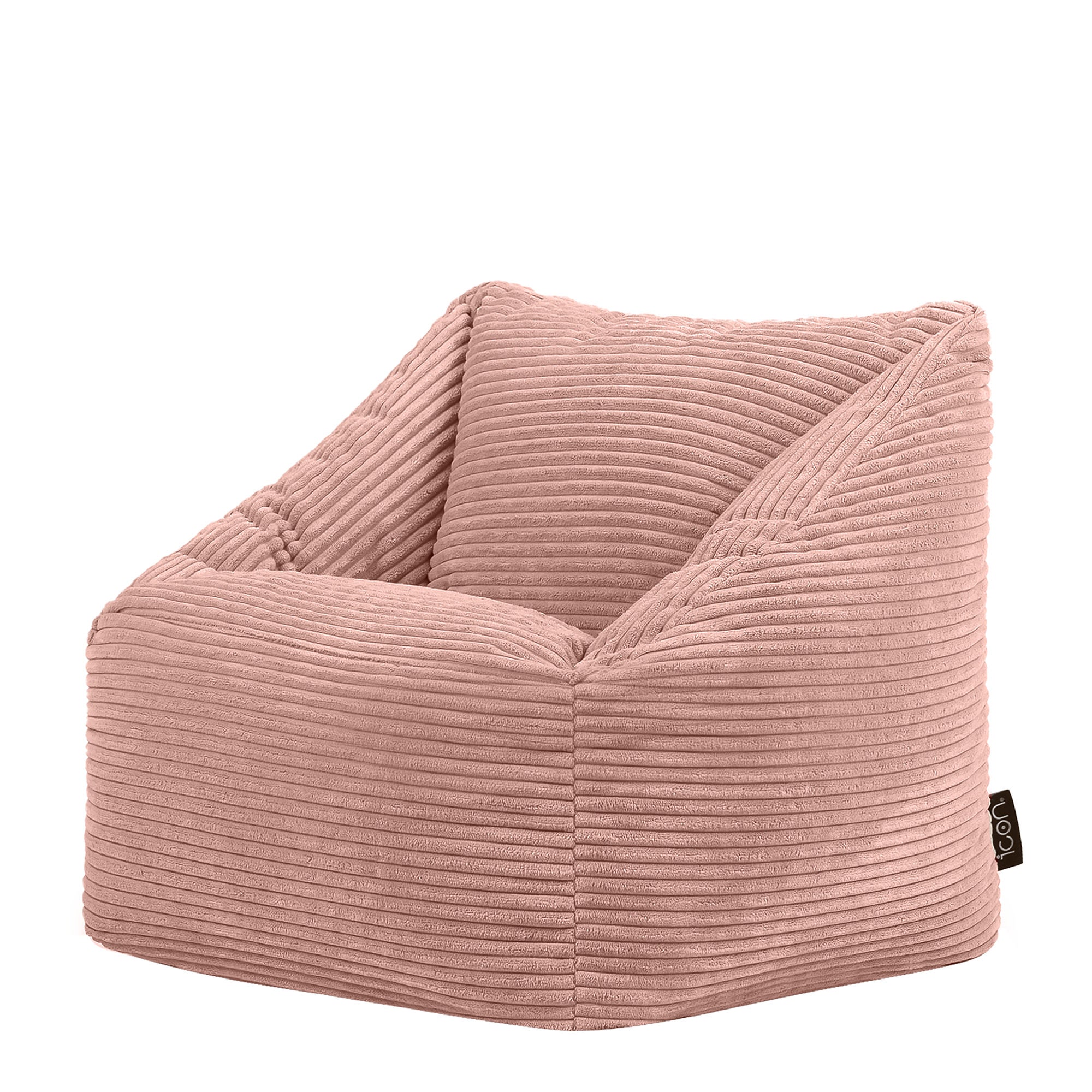 Pouf Enfant Icon Morgan En Velours Côtelé Beige - Fauteuil Poire Confortable Avec Remplissage, Chaise Pour Chambre Et Salon Jusqu'à 8 Ans