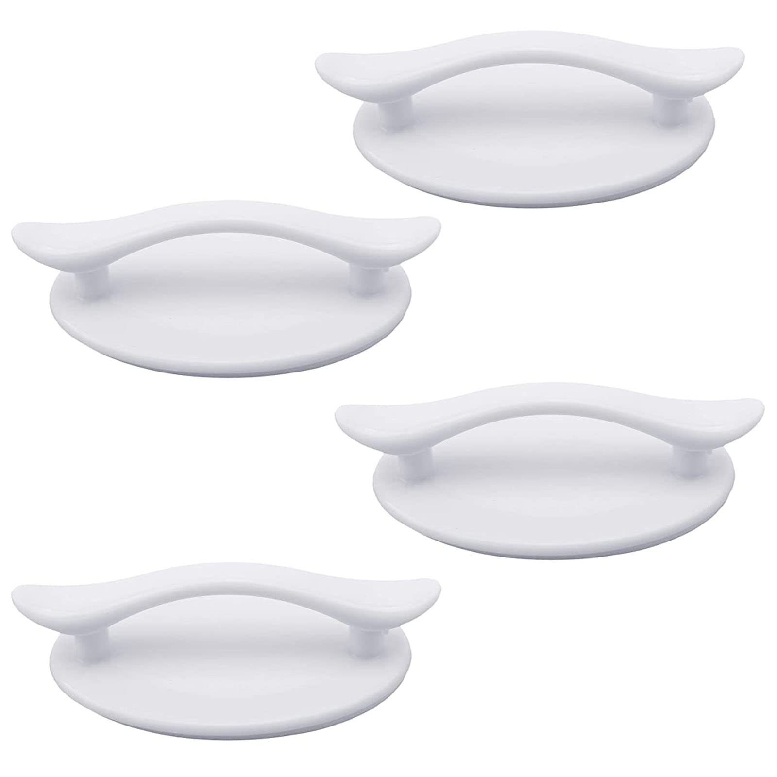 Zestaw 4 samoprzylepnych białych uchwytów plastikowych - 8,2 x 4,9 cm - do drzwi, okien, szafek, szuflad, mebli