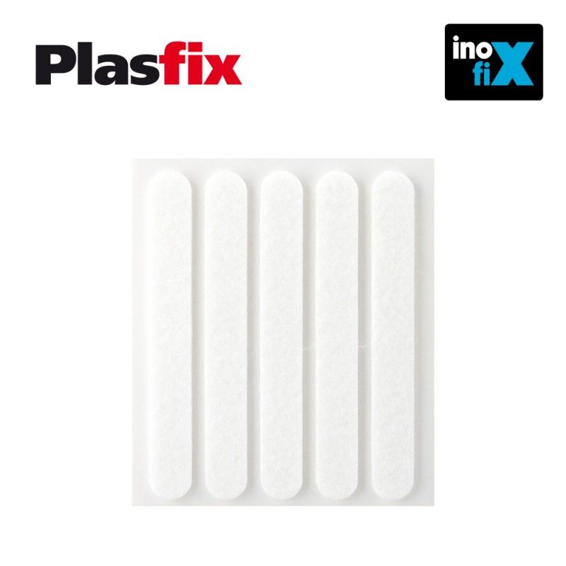 Pack de 5 patins en feutre blanc synthetiques adhesifs 95x12mm plasfix inofix - 3