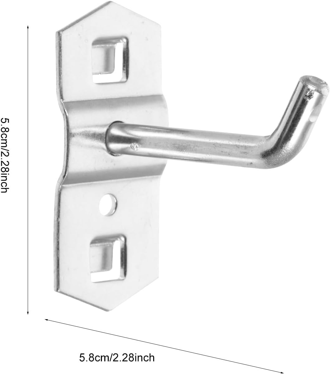 Crochet pour Panneau Perforé: 12 Pièces Crochets de Suspension en Métal de 5cm pour Organiser Outils sur Panneau Perforé Mural pour Garages, Remises - 2