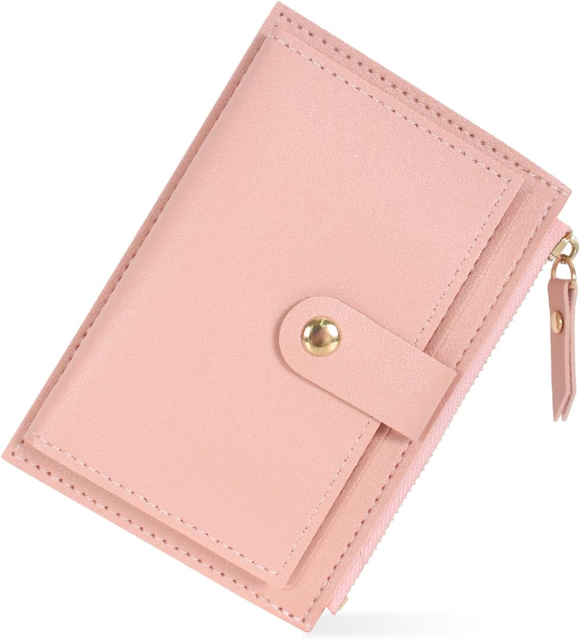 Portefeuille Femme Porte-Monnaie Feuille Exquis Pendentif En PU Cuir, 6 Emplacements Pour Cartes Y Compris 1 Fenêtre D'identification 1 Section De Facture Et 1 Poche à Fermeture éclair, Rose