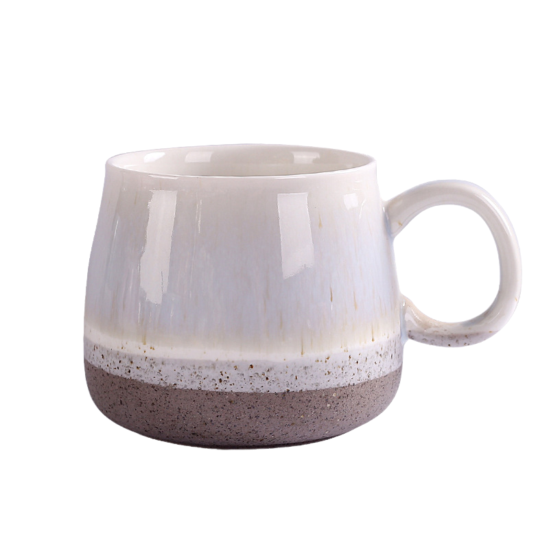 Promoción Taza de Café de Cerámica Azul con malte Barato con Asa Tazas de Té 360ml