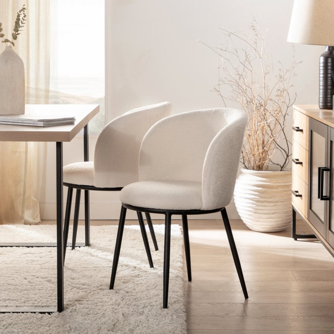 Sedie Imbottite Sedie Salone Moderne Set Sedie Imbottite In Bouclé