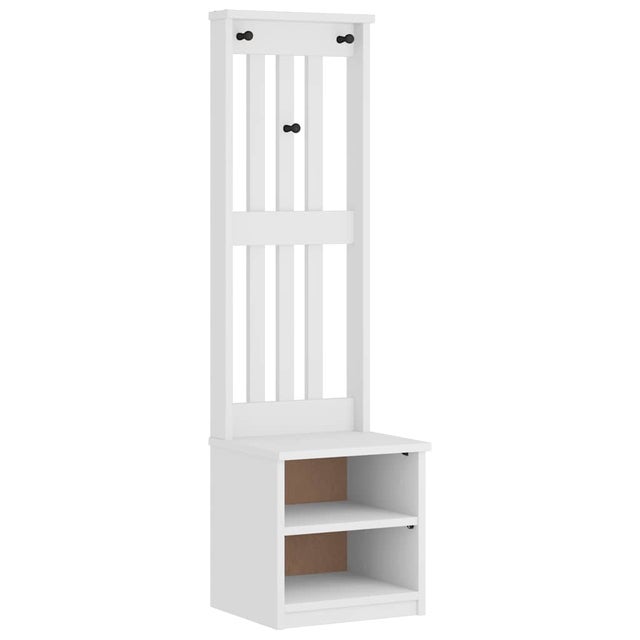 Appendiabiti SANDENS bianco 45x40x159,5 cm in legno massello di pino