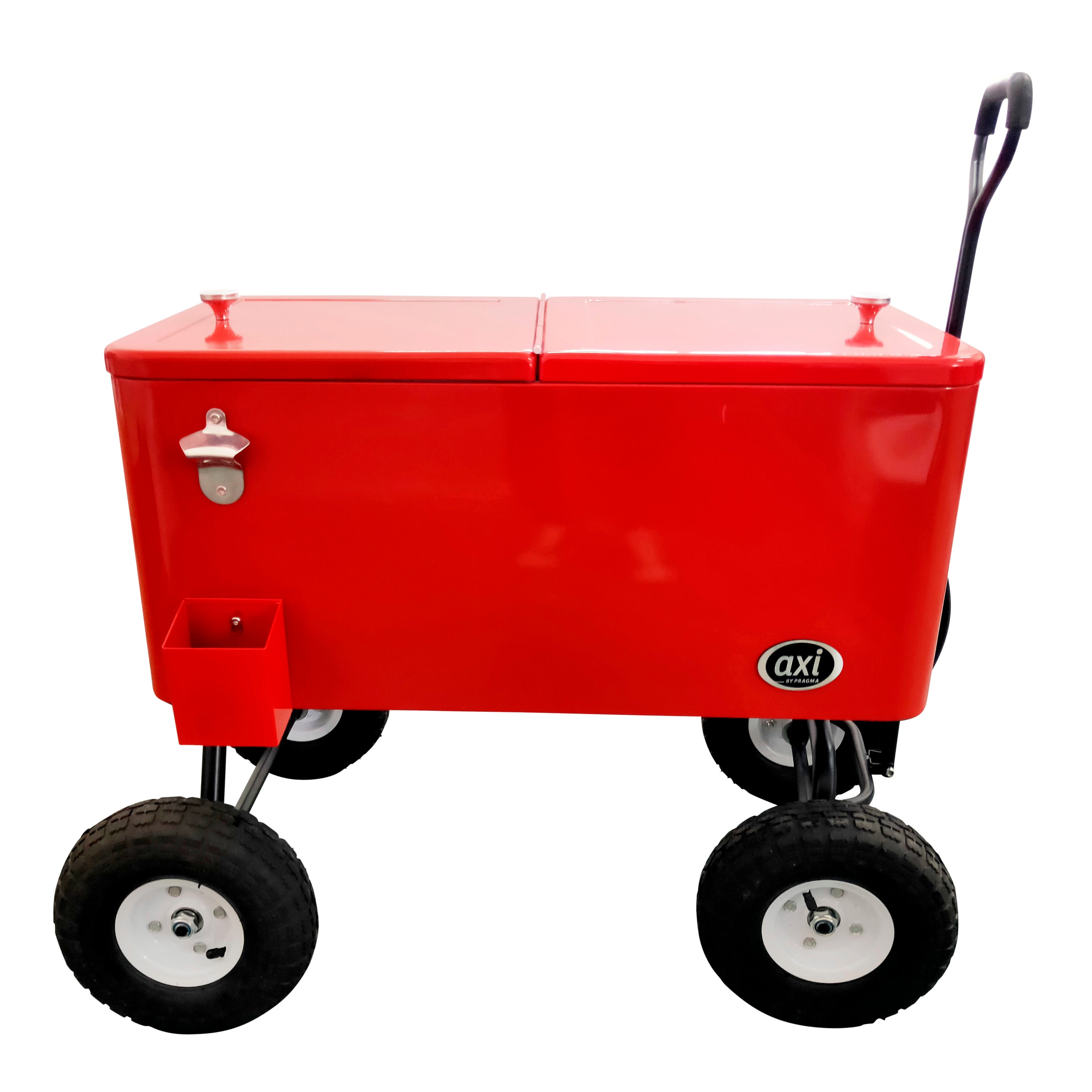AXI Retro Cooler Rouge | Réfrigérateur de boissons mobile pour l’extérieur / le jardin | Glacière 76 litre - 3