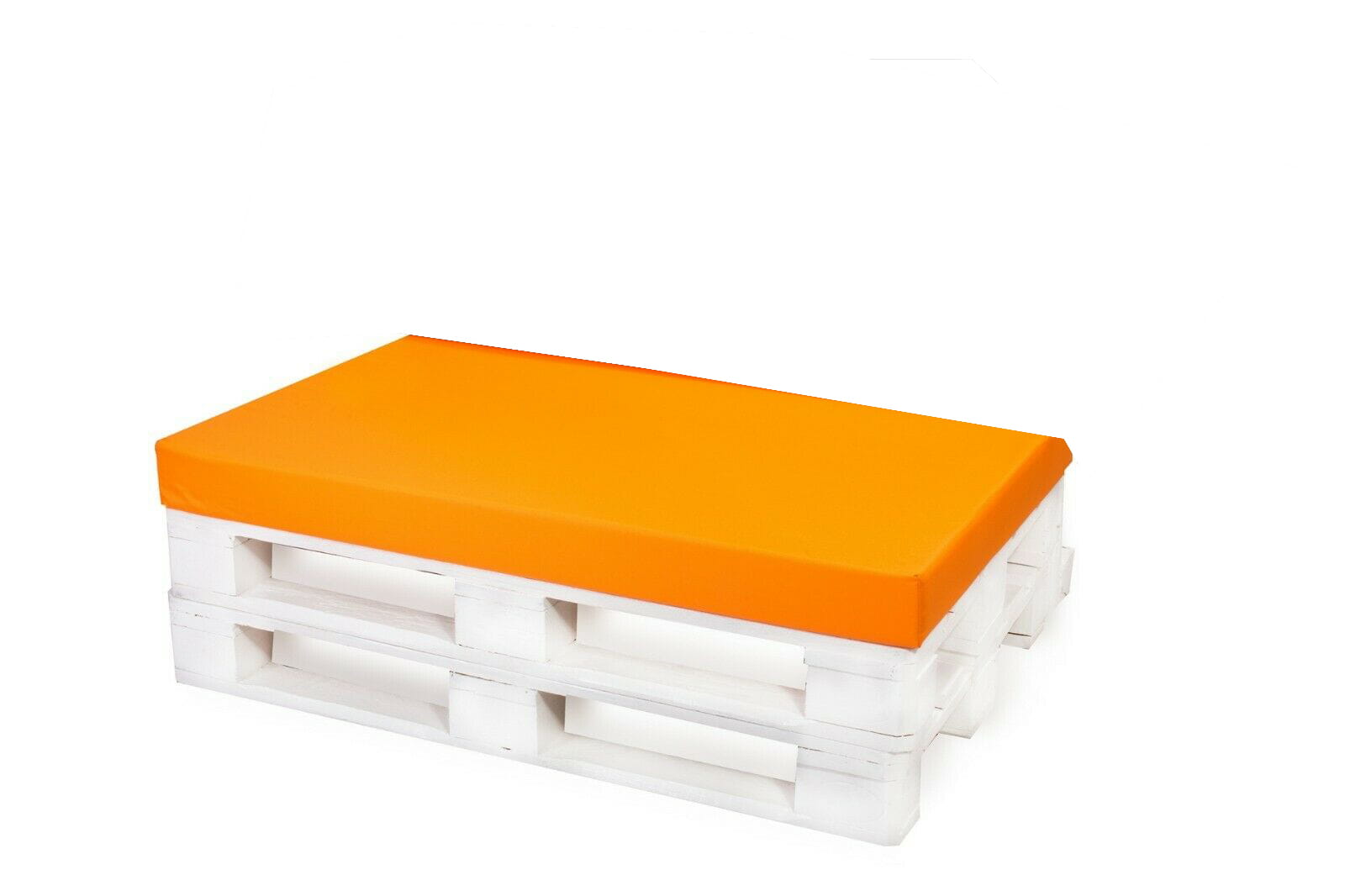 Cojin palé 120x40x10cm asiento, cojin palé naranja, cojin muebles jardin, cojin jardin, cojin palé plano, muebles palé