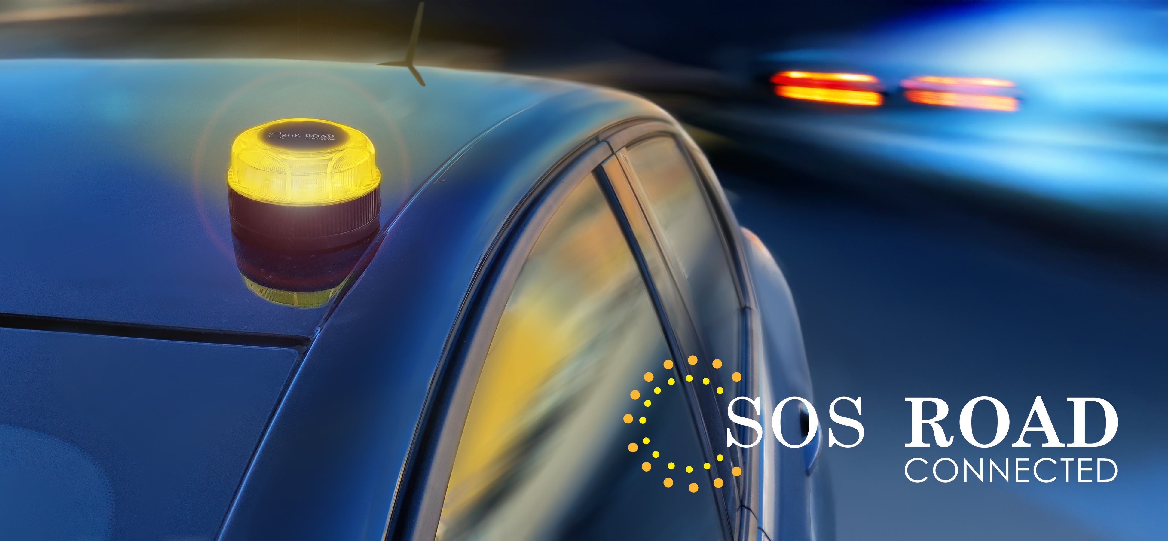 Balise de détresse connectée DGT 3.0 haute visibilité, IP54 (piles incluses) - 3