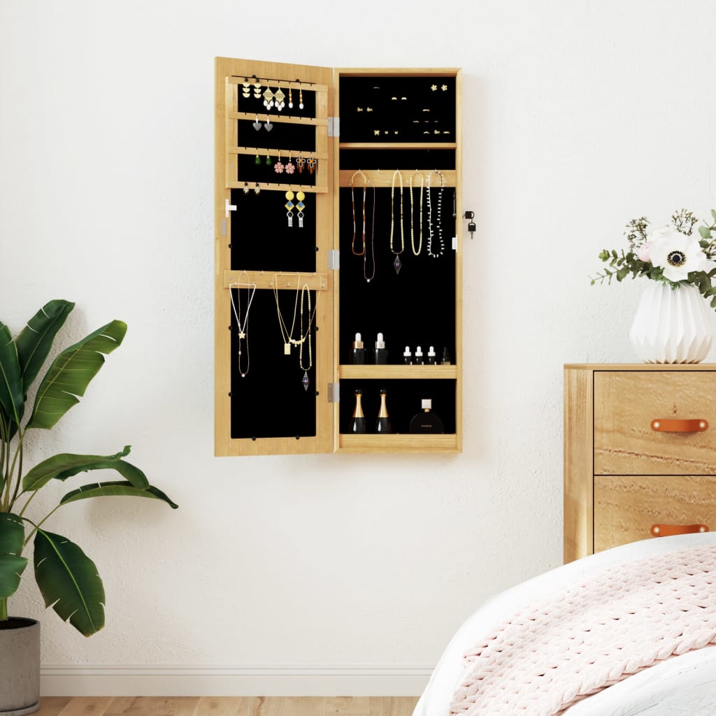 Armoire à bijoux avec miroir murale Meuble à bijoux Armoire de
