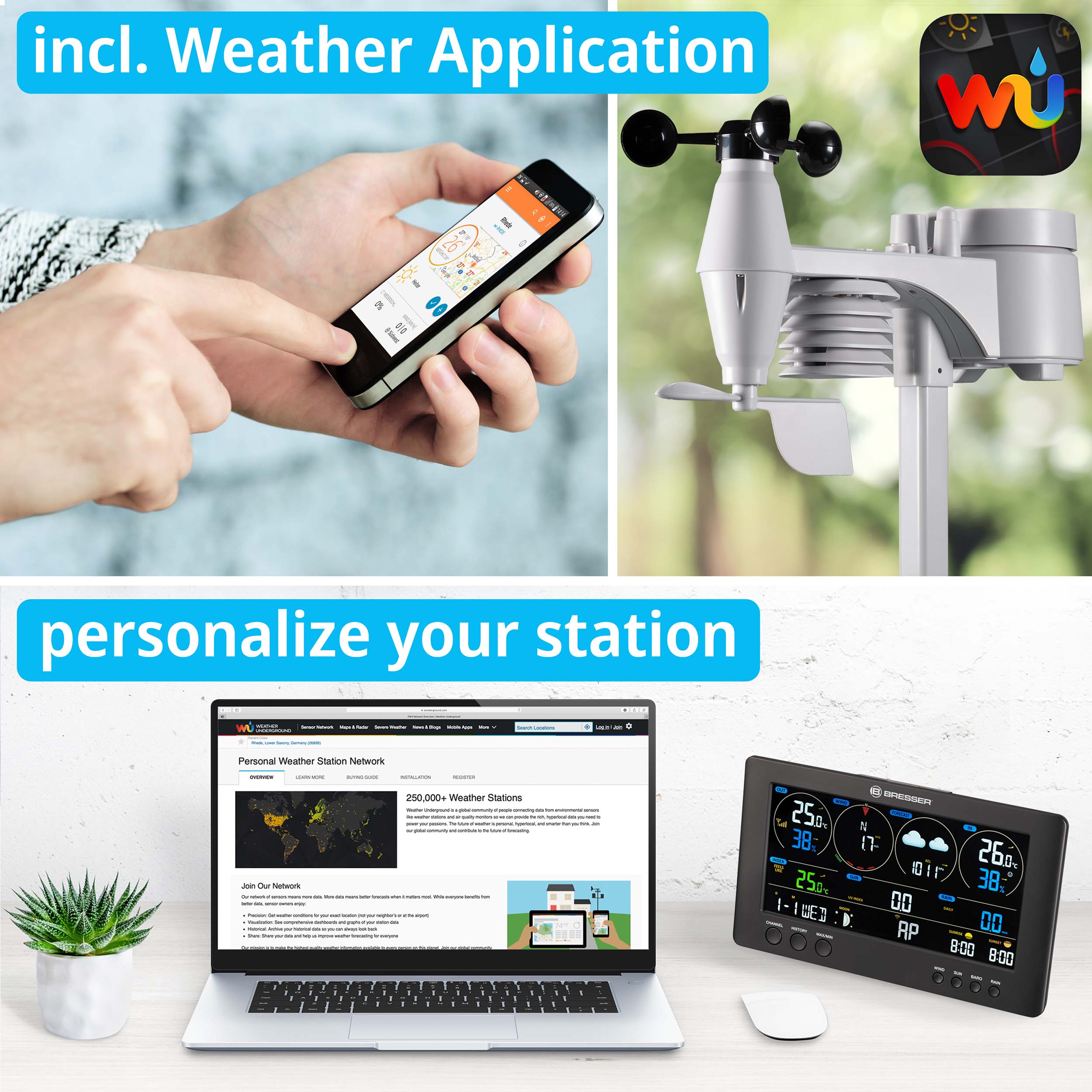 Station météo Bressser ClearView Bressser 7-in-1 WiFi Sensor - 2