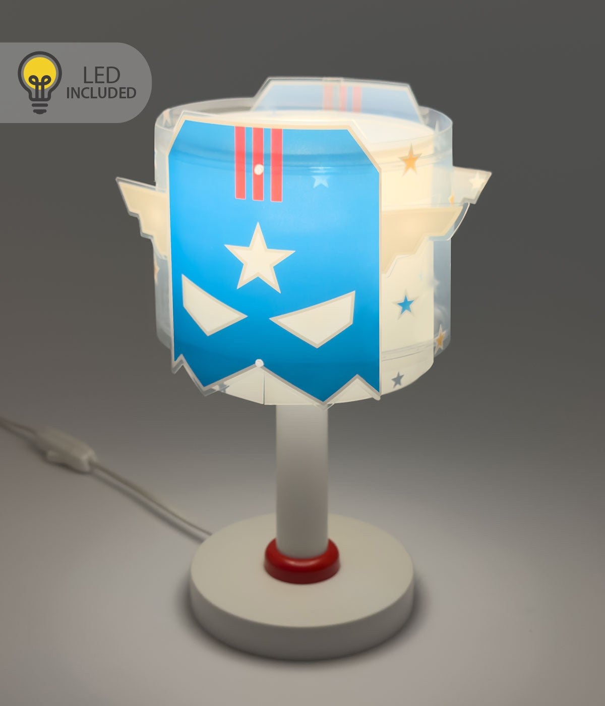 Lampka nocna LED Blue Hero - Niebieski bohater dla dzieci