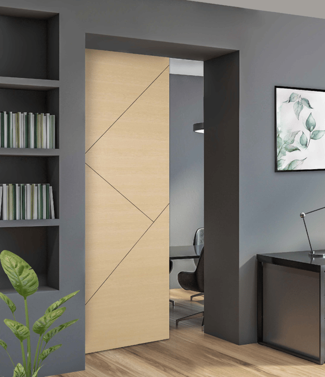 Porte seule bois isoplane ANTLIA 2 730 en placage frêne blanc européen