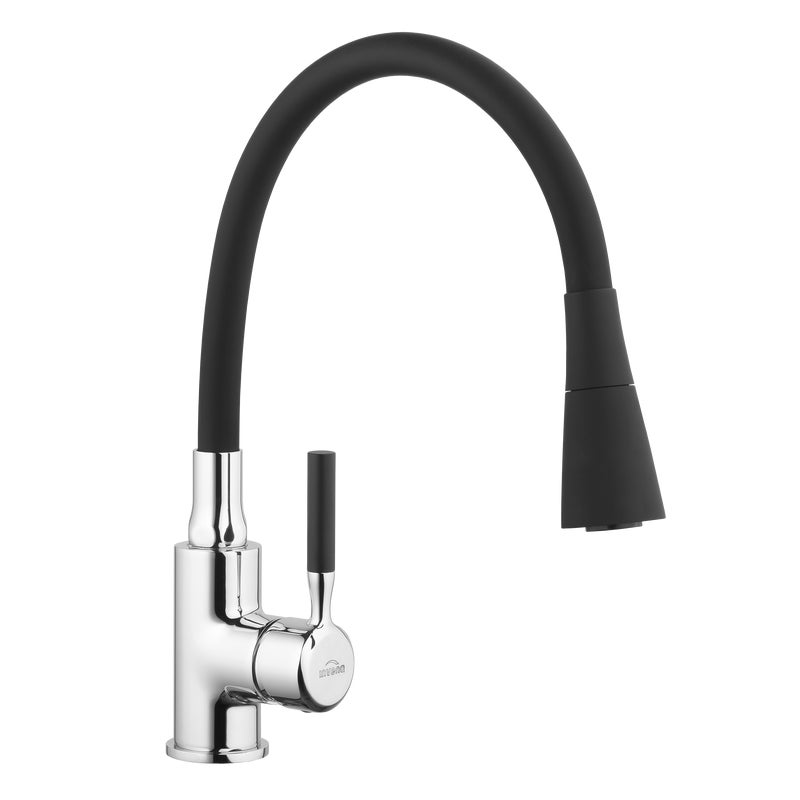 Bateria kuchenna Invena Hula z elastyczną 2f wylewką, czarny