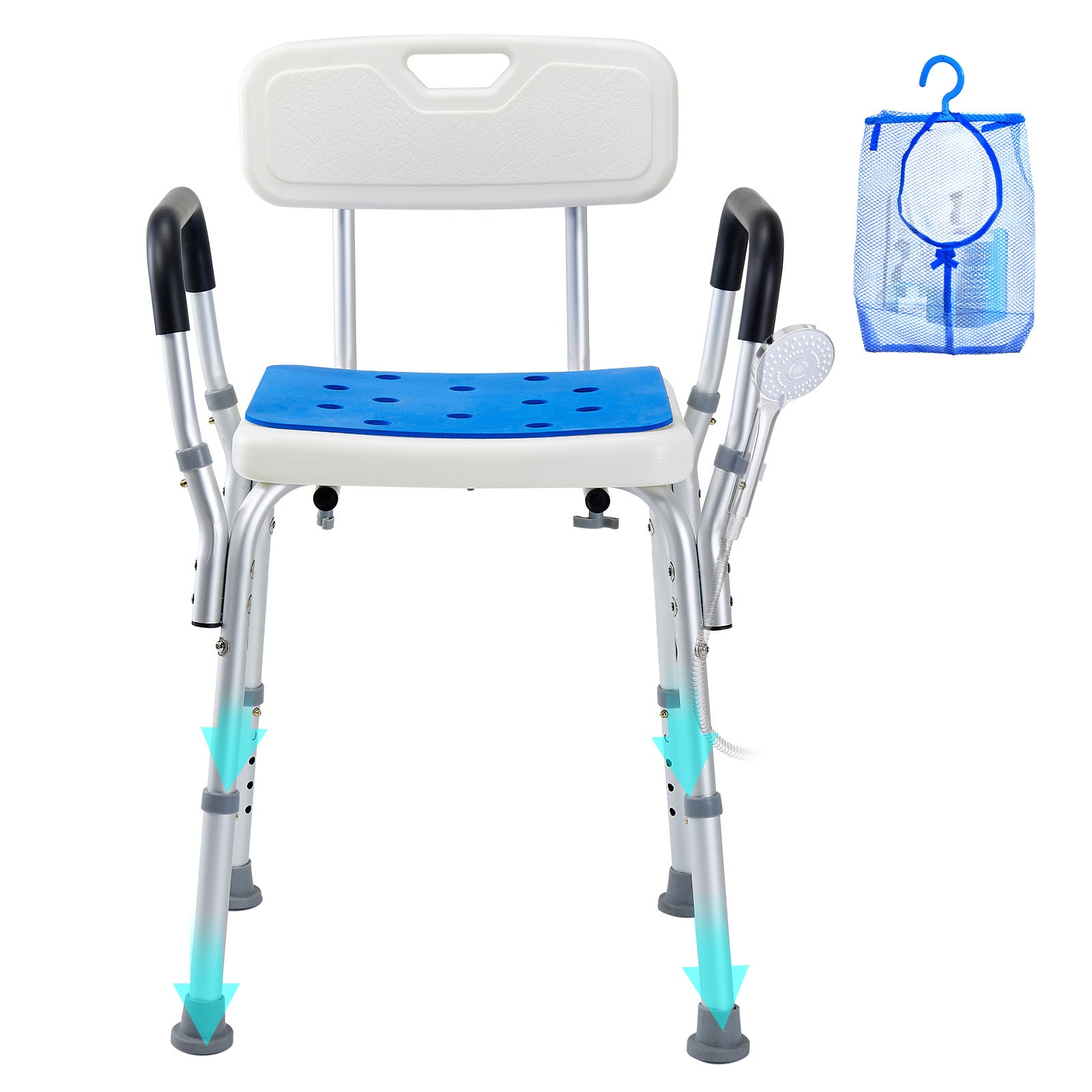 Chaise De Bain Bébé Pliante Réglable - Filet Inclinable - 3 Hauteurs - Sécurité Antidérapante