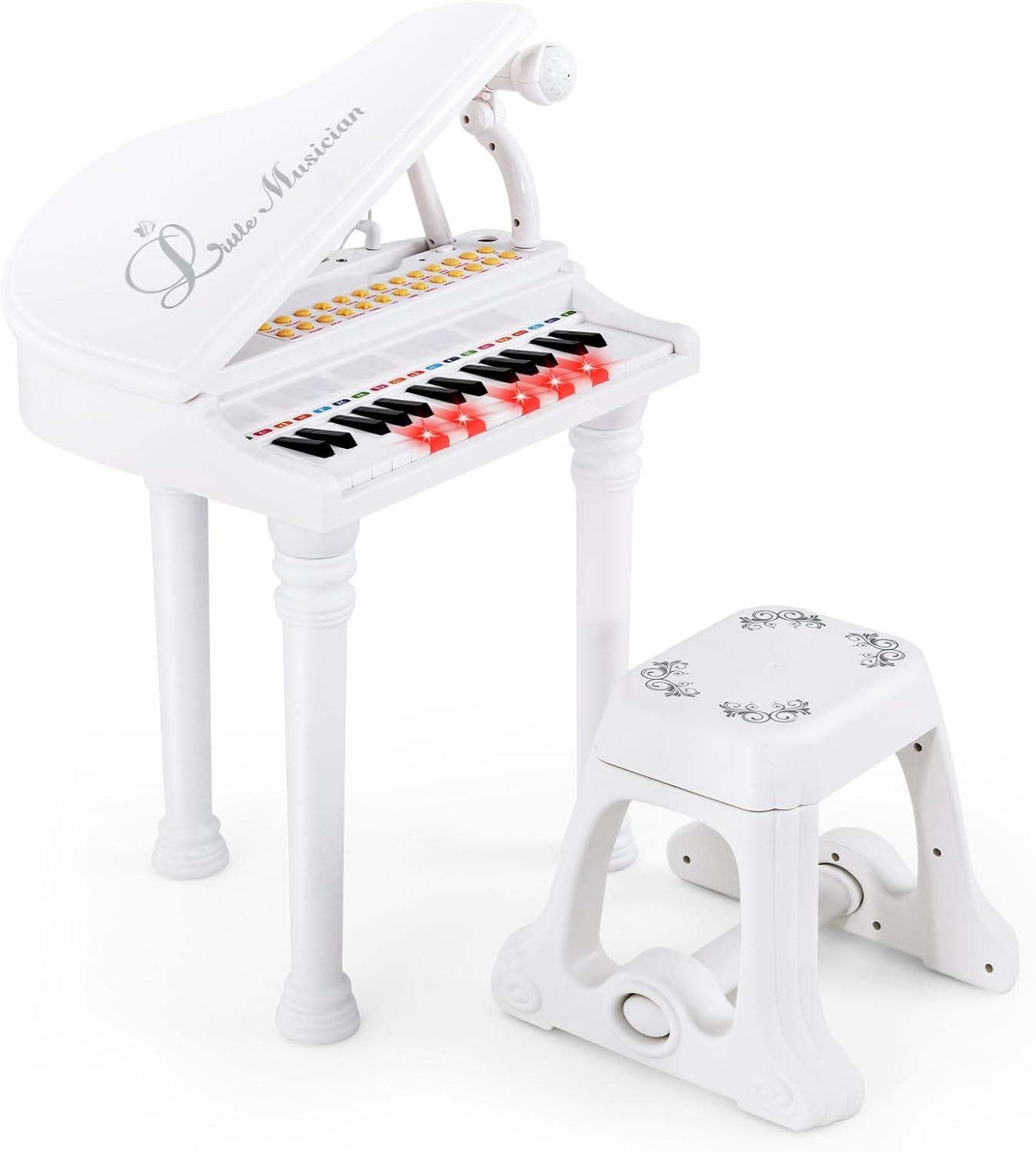 Piano enfant claviers électroniques 61touche clavier à orgue numérique avec Microphone cadeau pour fille-Rose