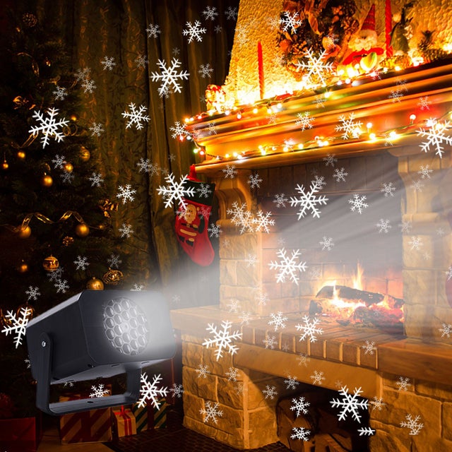 Etoile pour Sapin de Noël dorée avec Projection Flocons de Neige - Projecteur LED diffusant des Flocons, Murs ou Plafond, Angle inclinable, Alimentation Incluse, câble 5m Etoile pour Sapin de Noël dorée avec Projection Flocons de Neige - Projecteur LED diffusant des Flocons, Murs ou Plafond, Angle inclinable, Alimentation Incluse, câble 5m