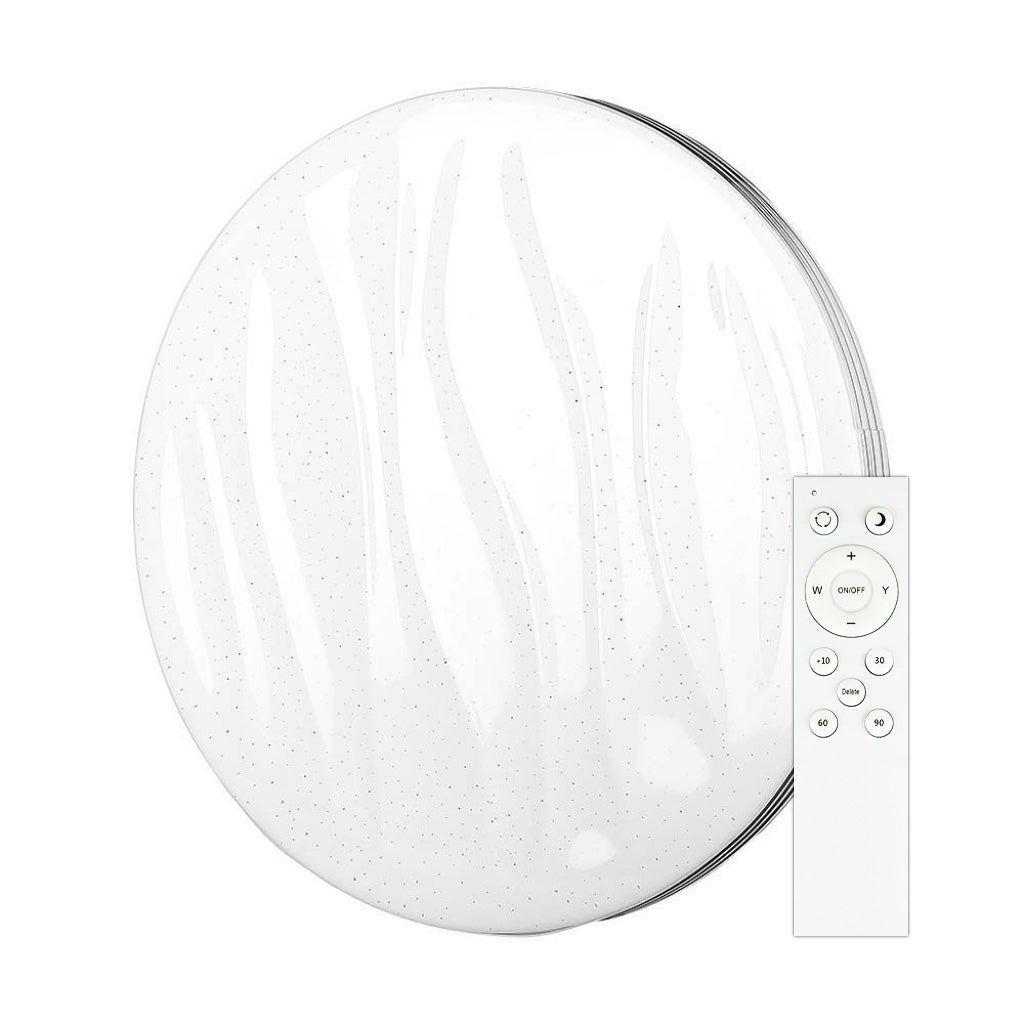 Okrągła lampa sufitowa LED 40 W z pilotem, 3 w 1, zmieniająca kolor, efekt falistej gwiazdy, śr.: 400 mm, wys.: 60 mm, ściemnialna