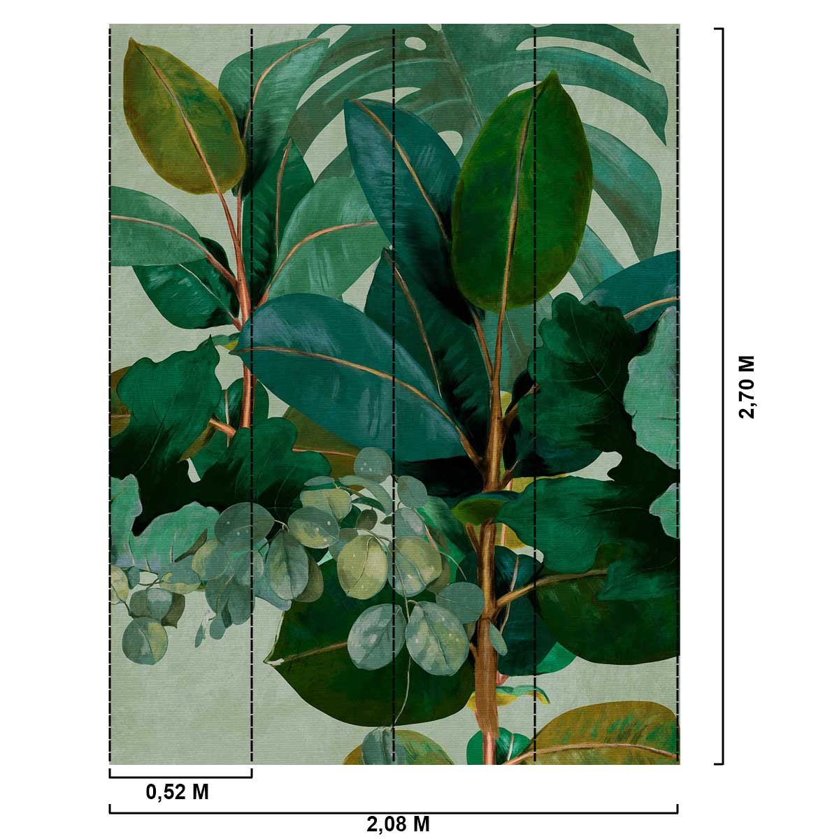Papier peint symphonie des feuilles - 208x270cm - 2