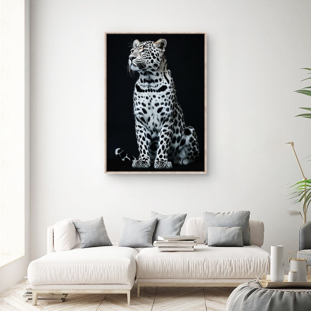 Toile encadrée Léopard majestueux / 100x140cm / Cadre Effet naturel / Fabriqué en France / Toile murale / DADA ART - 2