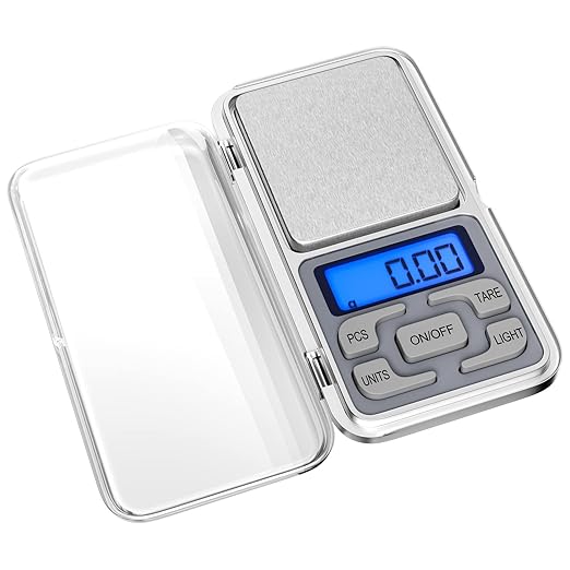 Balances de Cuisine Precision, 0.01g-500g, Mini Balances Alimentaire Multifonctionnelles avec Affichage Led et Fonction Tare, Balance Electronique Pou