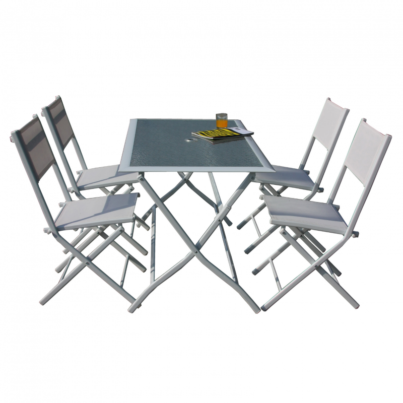 Outsunny Ensemble Chaises Et Table De Camping 5 Pièces Table Pique