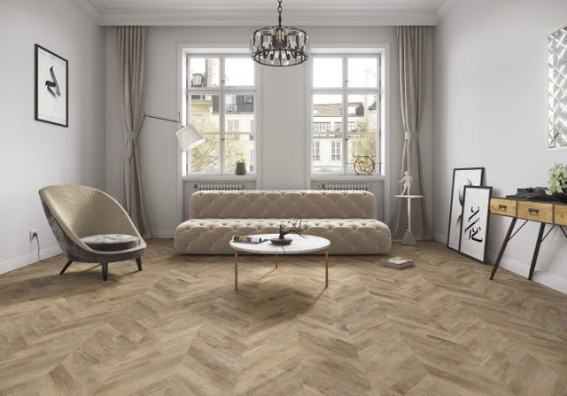 Carrelage sol/mur effet parquet marron FISHWOOD LIGHT Mat int/ext l.120 x L.60 cm CERALUX