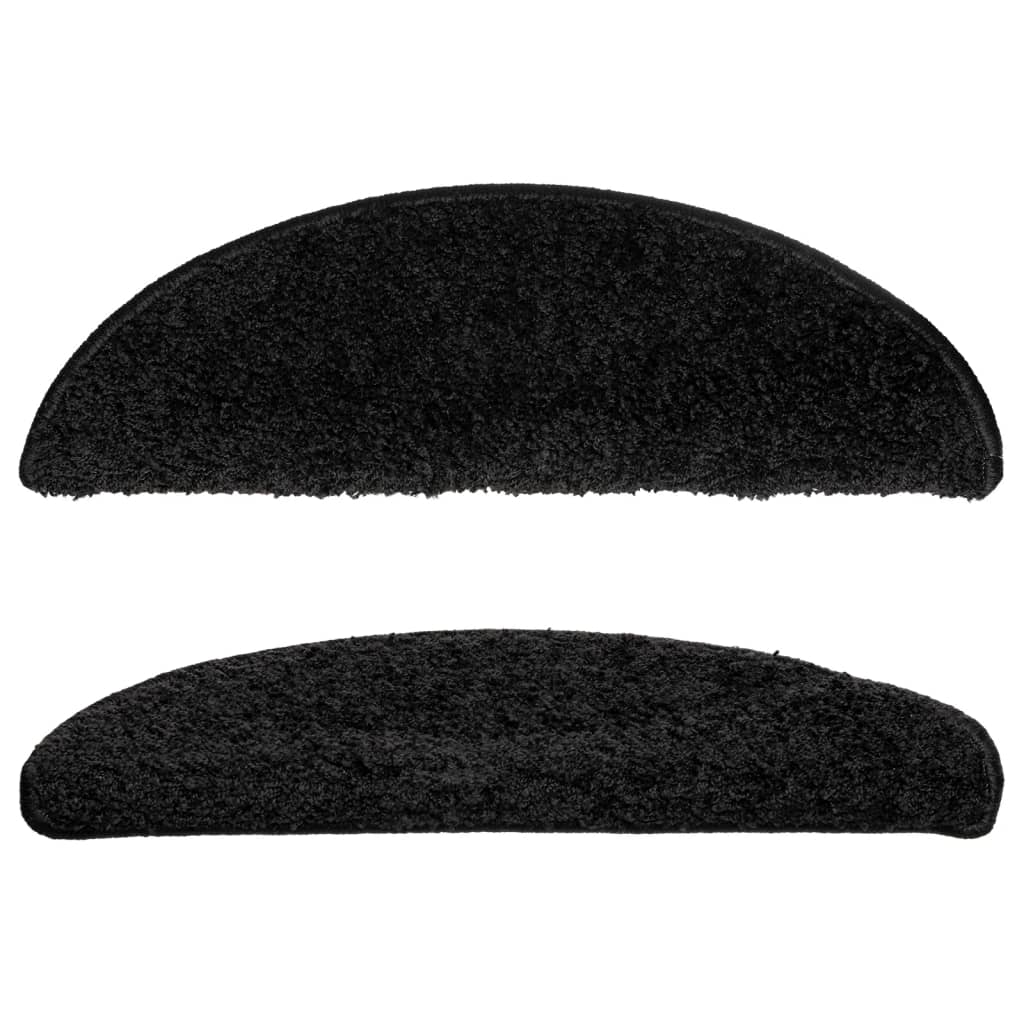 Tapis d'escalier 10 unités noir 56x17x3 cm - 4