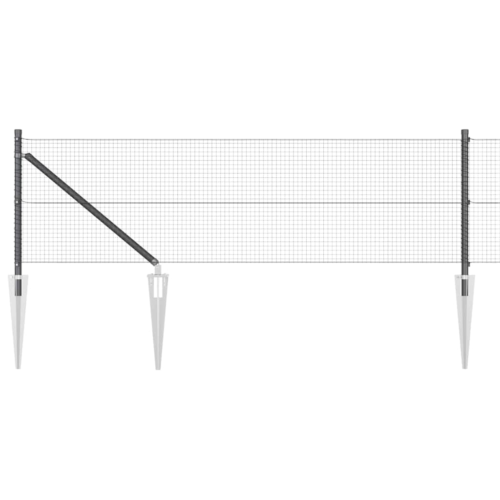 Clôture en acier gris avec poteaux 0,5 x 10 m - COMFORTXL - 7