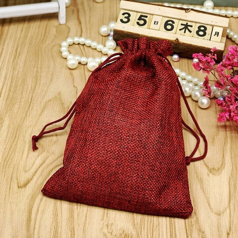 Sac à bijoux en toile de jute bijoux sac cordon Sachet sachet banquet ...
