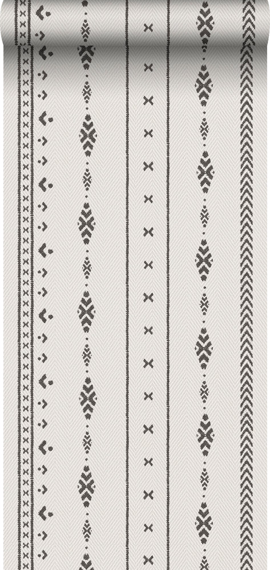 Tapeta motyw etniczny beżowymIczarnym - 53 cm x 10 m - SANDERS &amp; SANDERS