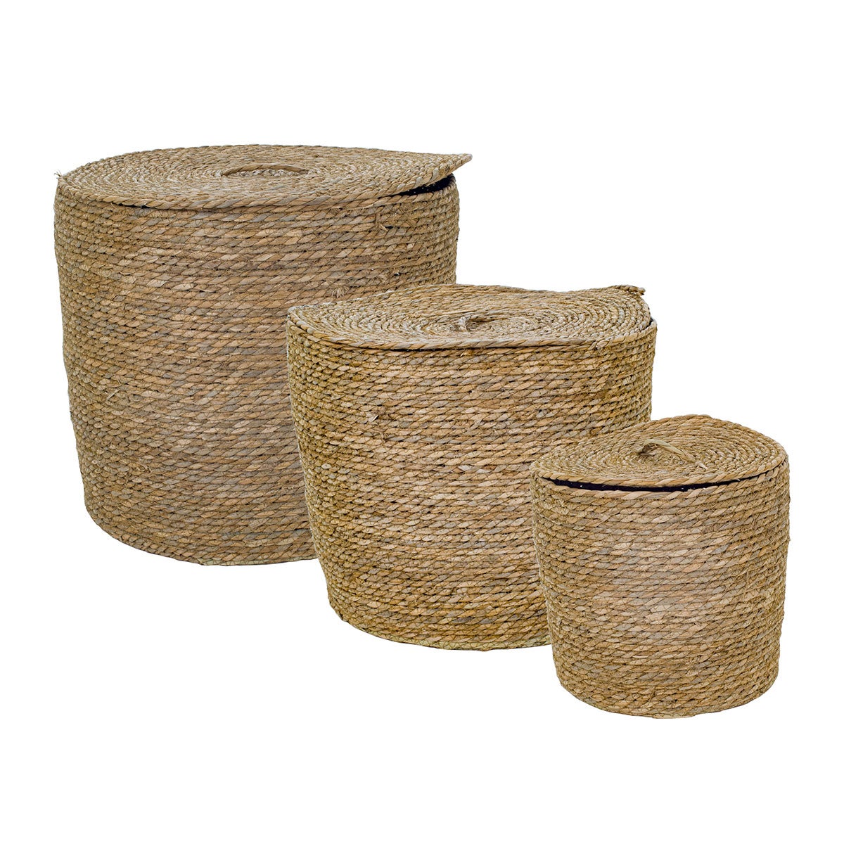 Signes grimalt by sigris - cestas ropa almacenaje 3uni. marrón de espadaña | cesta cesta decorativa cesta baño 40x40x45cm